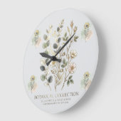 Ethereal Gold & Sage Botanical Collection ラージ壁時計 (傾斜)