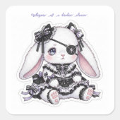 Ethereal Gothic Rabbit - Sadness & Beauty Kawaii  スクエアシール (正面)