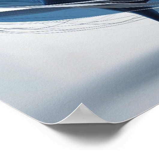 Ethereal Grace Blue Ballet Dancer in Motion ポスター (角)