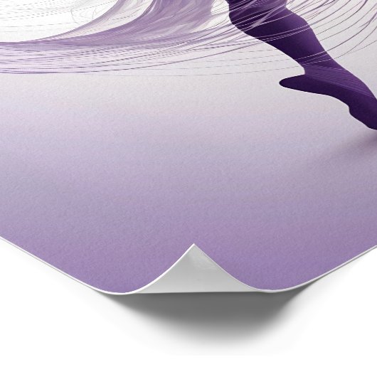 Ethereal Grace Purple Ballet Dancer in Motion ポスター (角)