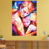 Ethereal Guardian Enbres -ファンタジーステンドグラス キャンバスプリント (インサイチュ (リビング))