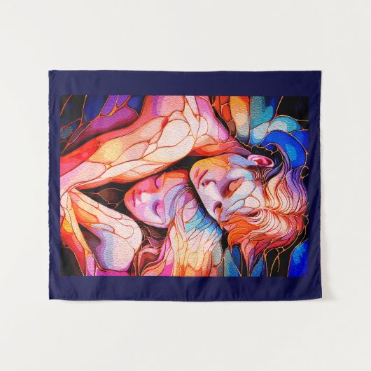 Ethereal Guardian Enbres -ファンタジーステンドグラス タペストリー (正面(横))