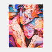 Ethereal Guardian Enbres -ファンタジーステンドグラス フリースブランケット (正面)