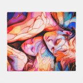 Ethereal Guardian Enbres -ファンタジーステンドグラス フリースブランケット (正面(横))