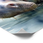 Ethereal Hippo Waterカラー ポスター (角)