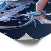 Ethereal Ice Queen Fairy with Flowing White Hair ポスター (角)