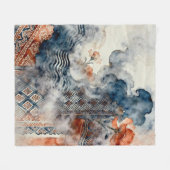 Ethereal Indonesian Batik フリースブランケット (正面(横))