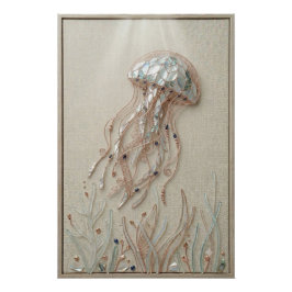 Ethereal Jellyfish Coastal Wall Art ポスター