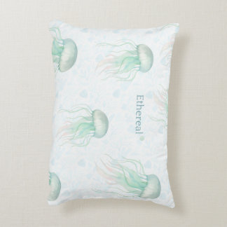Ethereal jellyfish throw pillow teal アクセントクッション