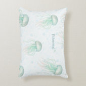 Ethereal jellyfish throw pillow teal アクセントクッション (正面(垂直))