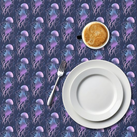 Ethereal Jellyfish Violet Blue テーブルクロス