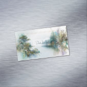 Ethereal Lake Landscape Botanical Gold Frame マグネット名刺 (インサイチュ)
