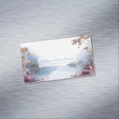 Ethereal Lake Purple Botanical Gold マグネット名刺 (インサイチュ)
