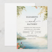 Ethereal Landscape Floral Wedding 招待状 (正面/裏面)