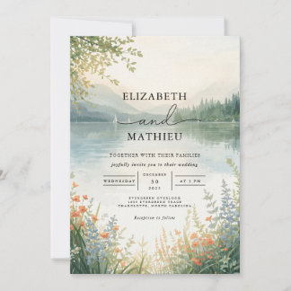 Ethereal Landscape Water 結婚 color's 招待状