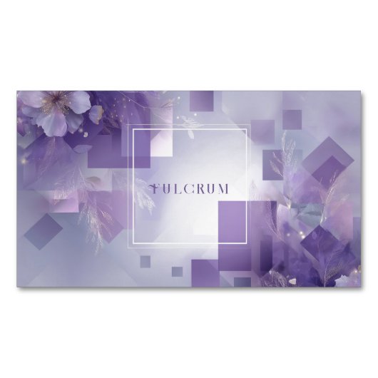 Ethereal Lavender Floral Geometric Square Cosmic マグネット名刺 (正面)