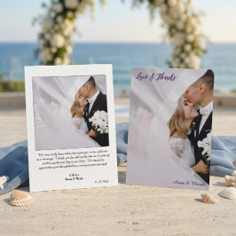 Ethereal Lavender Violet Photo Wedding Thank You サンキューカード