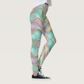 Ethereal Light Waves | Seamless Iridescent  レギンス (右)