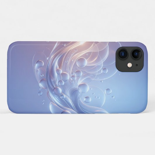 Ethereal Luminous Bubbles & Fluid Waves - Modern A Case-Mate iPhoneケース (裏面(横))