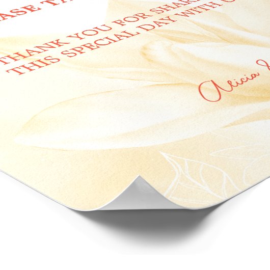 Ethereal Magnoliaフラワー、結婚式の引き出物 ポスター (角)