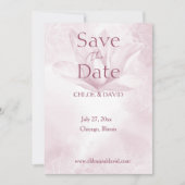 Ethereal Magnolia花、フラット日付カードを保存 セーブザデート (正面)