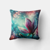 "Ethereal Magnolia:花びら上の雨粒" クッション (裏面)