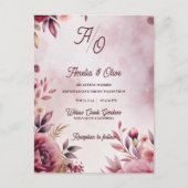Ethereal Mauve Romantic Luxury Wedding Invitation ポストカード (正面)