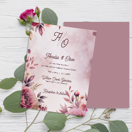 Ethereal Mauve Romantic Luxury Wedding Invitation ポストカード