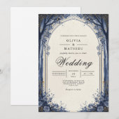 Ethereal Midnight Arch Wedding 招待状 (正面/裏面)