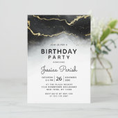 Ethereal Mist グラデーション Black Moody誕生日パーティー 招待状 (スタンド正面)