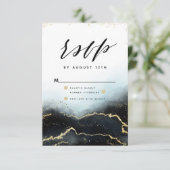 Ethereal Mist グラデーション Navy Blue Gilded Moody RSVP (スタンド正面)