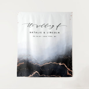 Ethereal Mist Navy グラデーション Blue Photo Booth背景 タペストリー