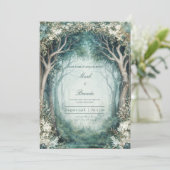 Ethereal Misty Forest Grove Wedding 招待状 (スタンド正面)