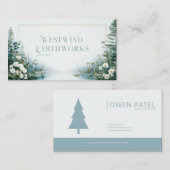 Ethereal Misty Forest Lake White Floral Gold Frame 名刺 (正面/裏面)