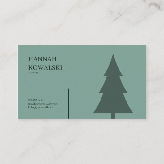 Ethereal Misty Forest Path Teal Gold Rustic 名刺 (裏面)