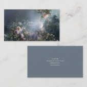 Ethereal Misty Forest Rose Floral Gold Frame 名刺 (正面/裏面)