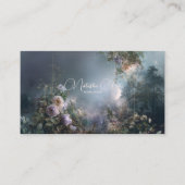 Ethereal Misty Forest Rose Floral Gold Frame 名刺 (正面)