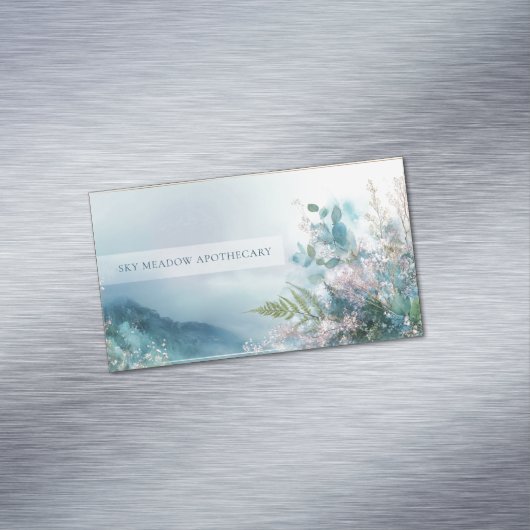 Ethereal Misty Mountain Botanical Gold Frame マグネット名刺 (インサイチュ)