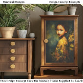 Ethereal Mixed Race Fairy in Autumn EG4L Decopage 薄葉紙