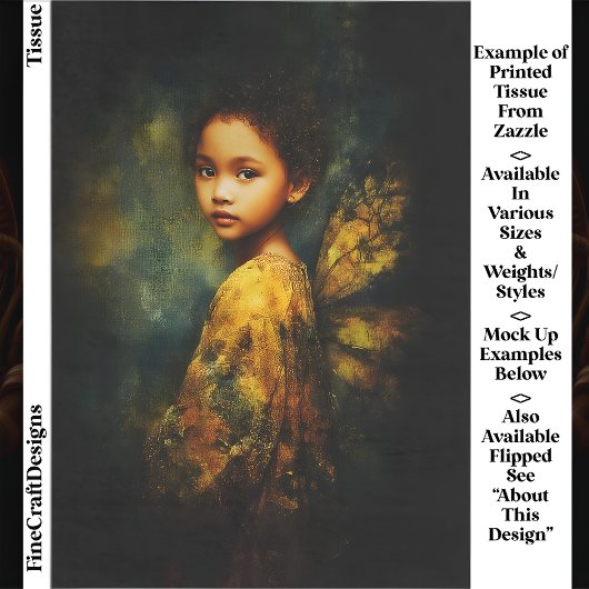 Ethereal Mixed Race Fairy in Autumn EG4L Decopage 薄葉紙