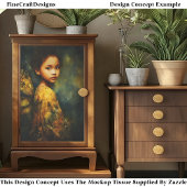 Ethereal Mixed Race Fairy in Autumn EG4R Decoupage 薄葉紙