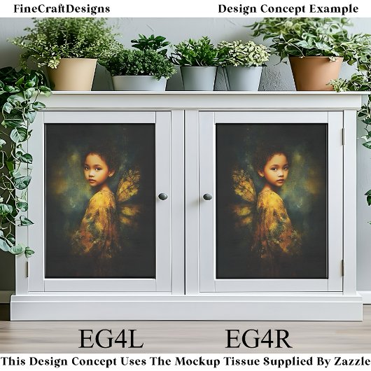Ethereal Mixed Race Fairy in Autumn EG4R Decoupage 薄葉紙