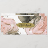 Ethereal Moody Pinkブラック金ゴールドギフト証明書 招待状 (正面/裏面)