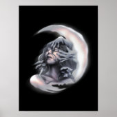 Ethereal Moon Goddess Surreal Celestial Wall Art  ポスター (正面)
