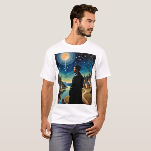 Ethereal Moonlit Reflection Surreal Art Tシャツ (正面フル)