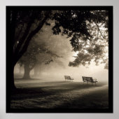 Ethereal Morning Mist in the Park ポスター (正面)