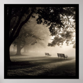 Ethereal Morning Mist in the Park ポスター