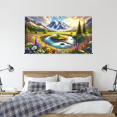 Ethereal Mountain Escape – 自然の交響曲 キャンバスプリント (インサイチュ (寝室))