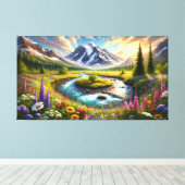 Ethereal Mountain Escape – 自然の交響曲 キャンバスプリント (インサイチュ (ウッドフロア))