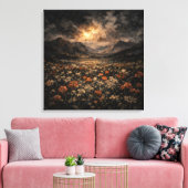 Ethereal Mountain Glow Impasto Landscape Canvas キャンバスプリント (インサイチュ (リビング))